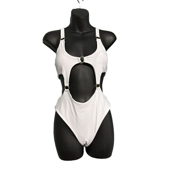 NEW WITH TAGS Matte Collection Eliseo WHITE One Piece Size Medium - Picture 1 of 5
